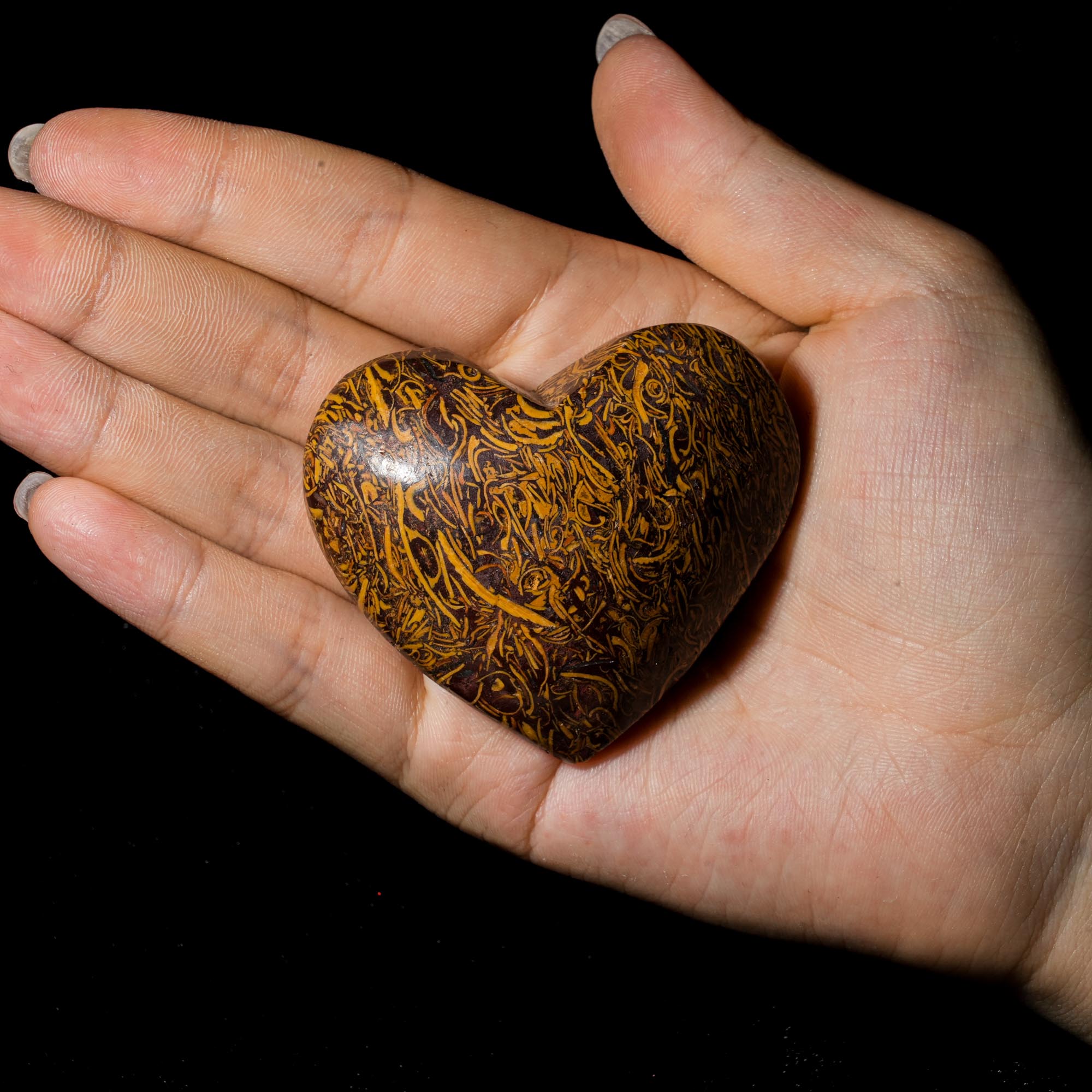 Elephant Skin Jasper Heart - helmsman - crystal