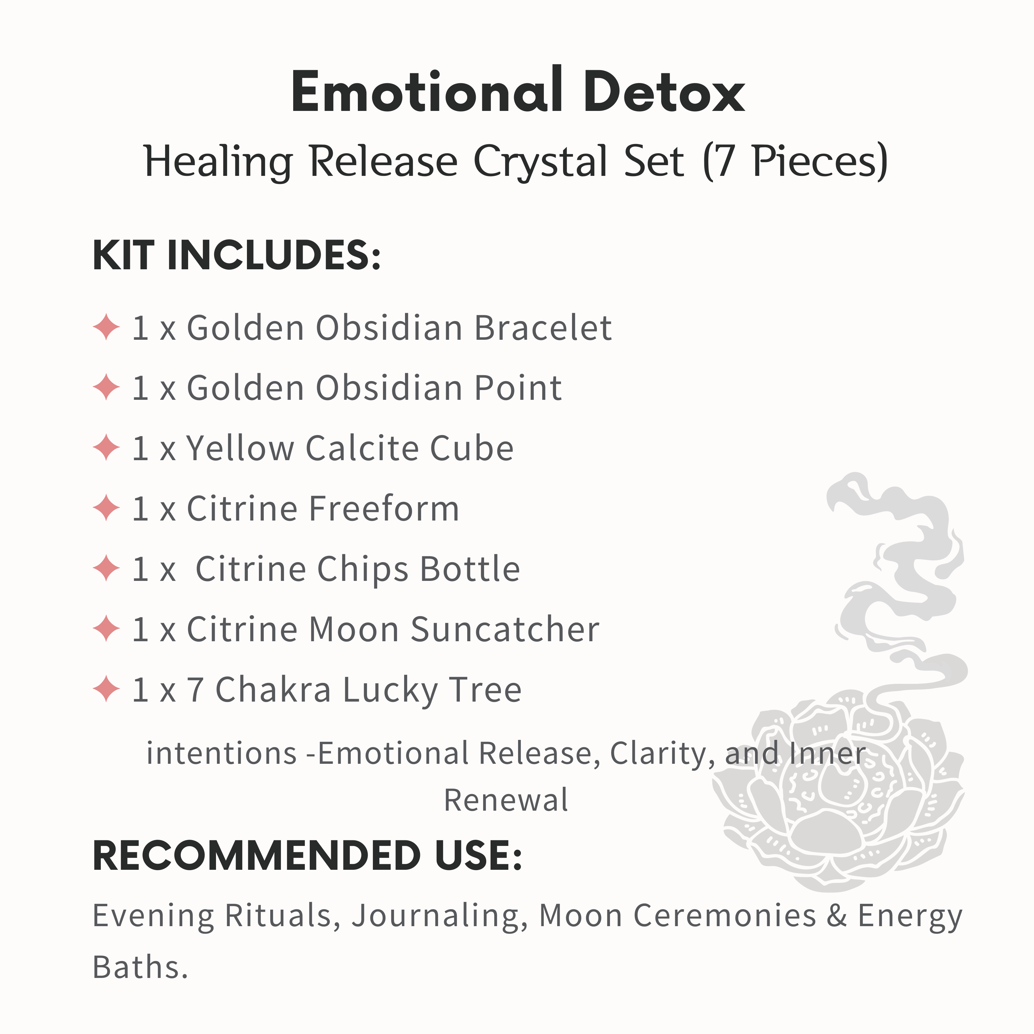 Emotional Detox Crystal Ritual Set-Helmsman Crystal