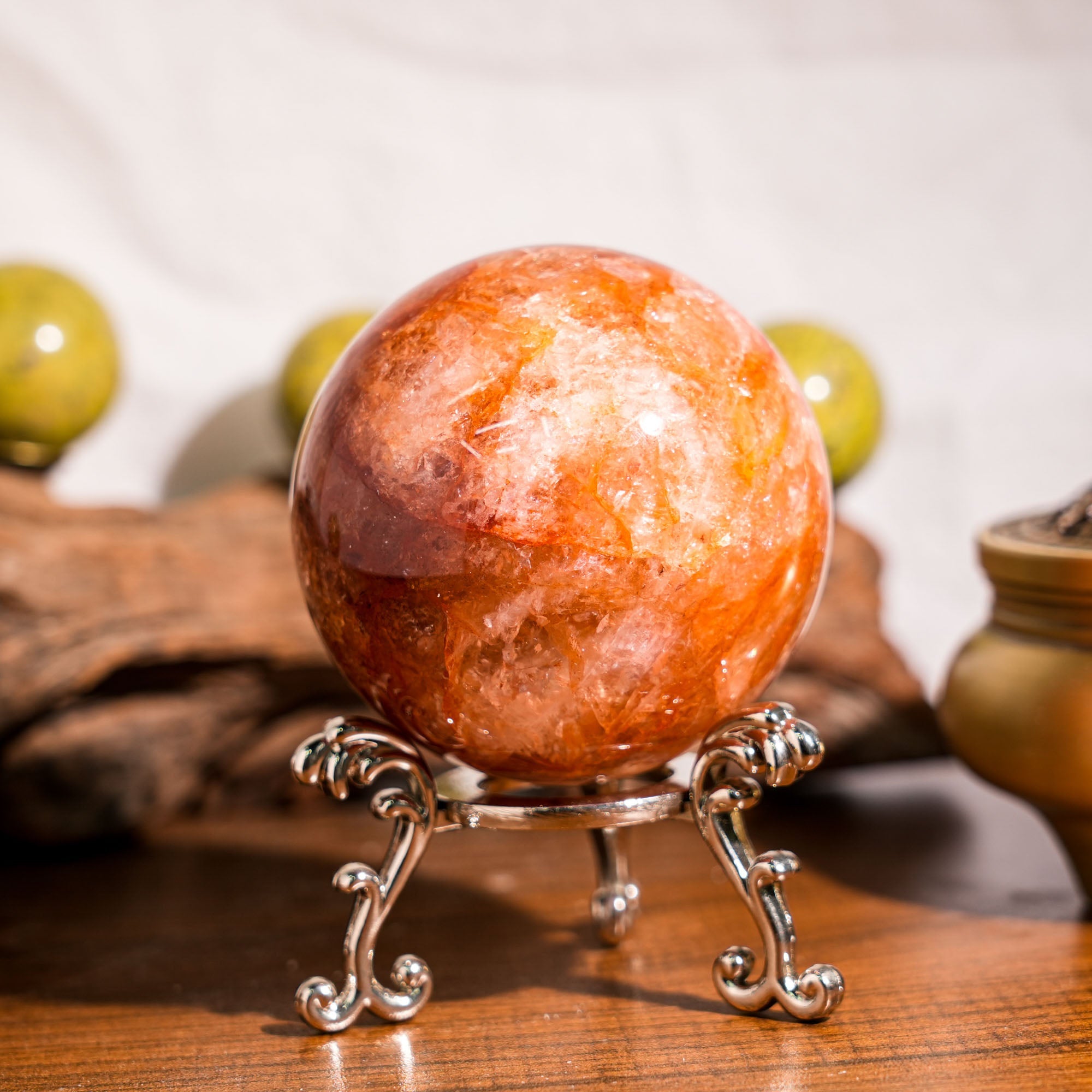 Fire Quartz Sphere - helmsman - crystal