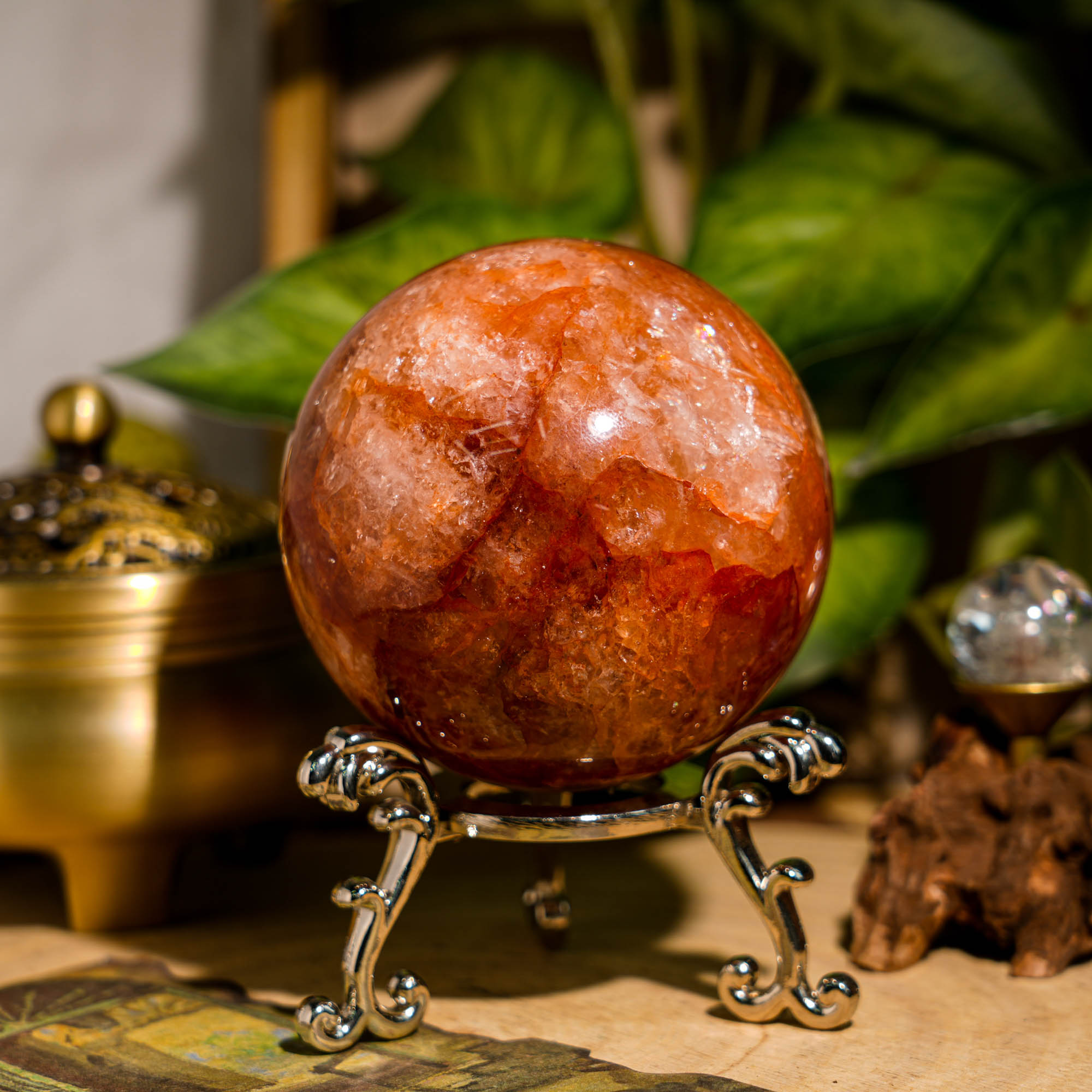 Fire Quartz Sphere - helmsman - crystal