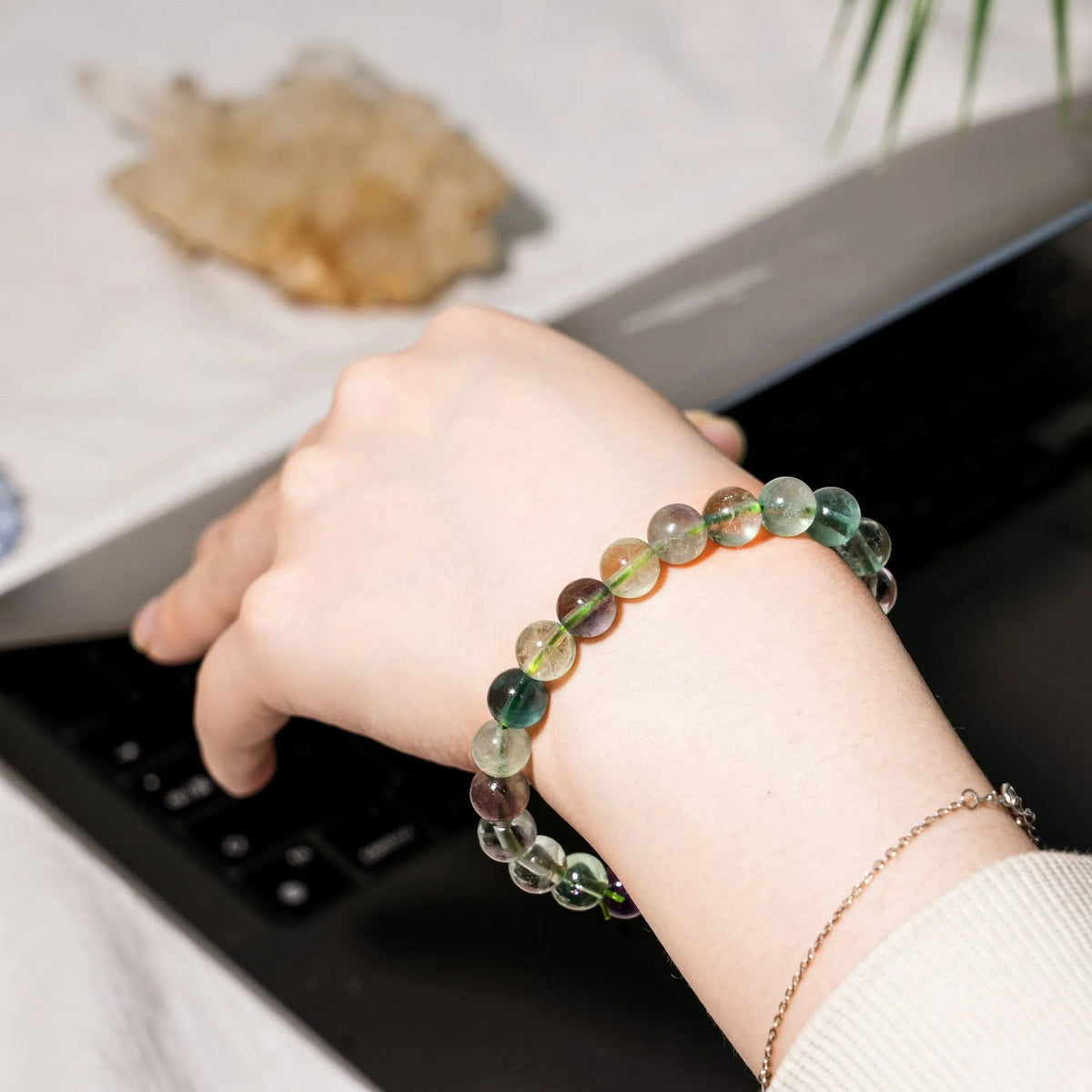 Fluorite Crystal Bracelet - helmsman - crystal