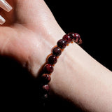 Garnet Beaded Bracelet - helmsman - crystal
