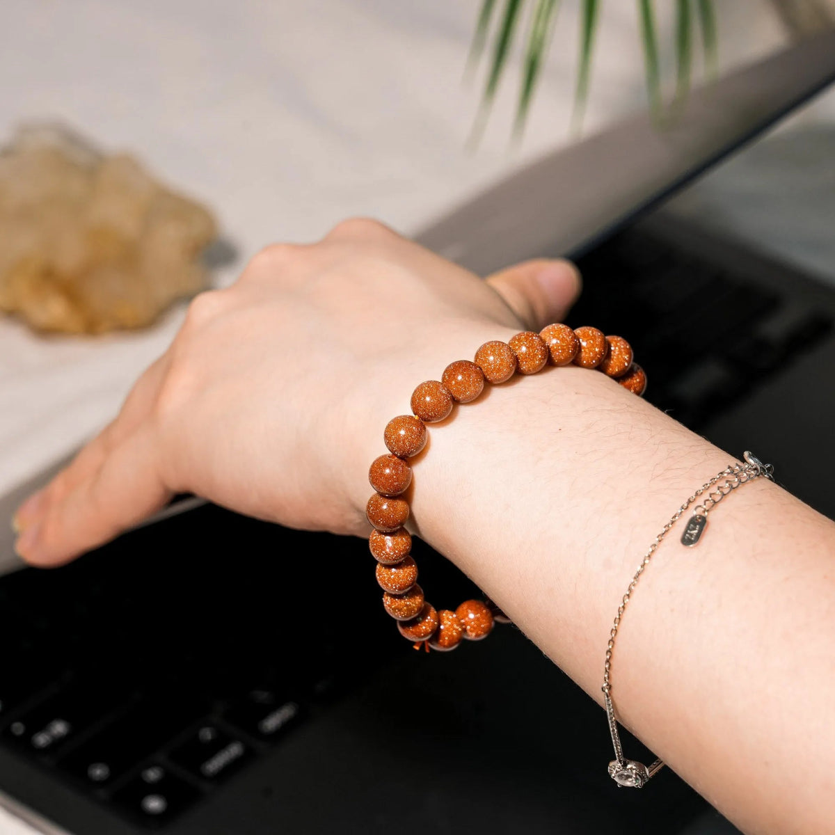 Gold Sandstone Bracelet - helmsman - crystal