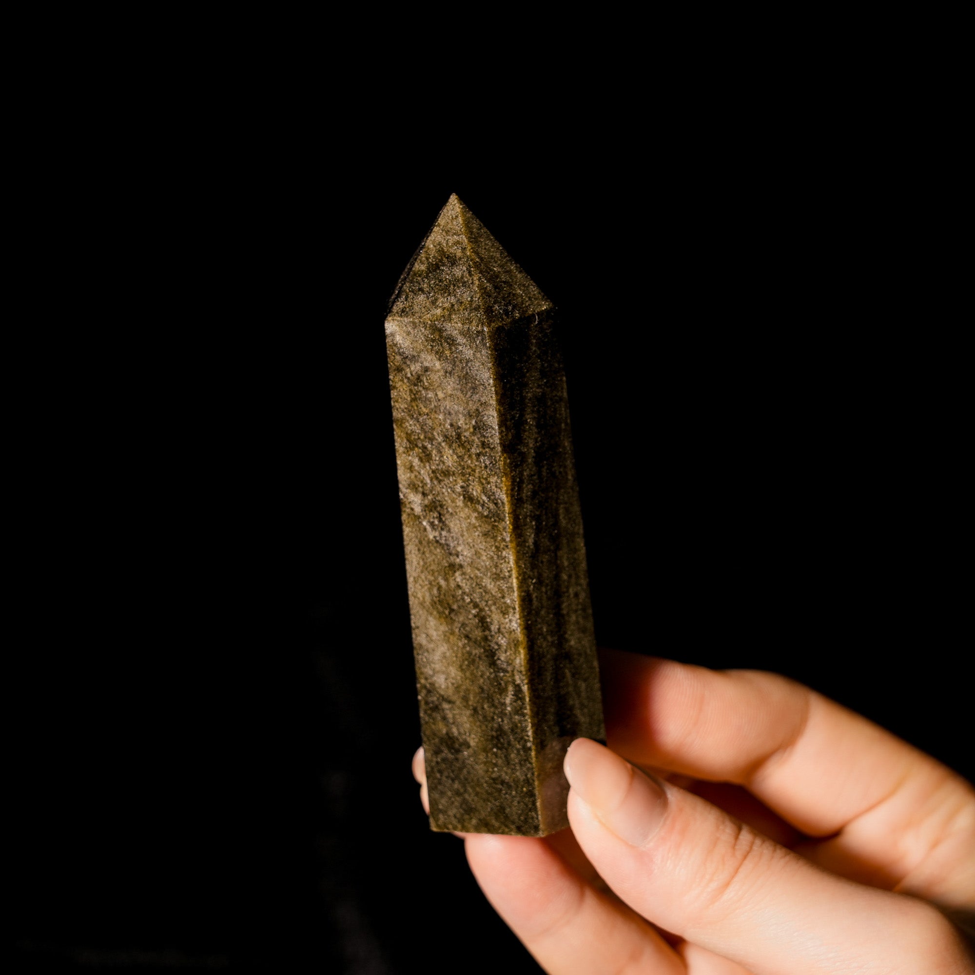 Gold Sheen Obsidian Point - helmsman - crystal