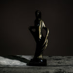 Golden Obsidian Angel Carving - helmsman - crystal