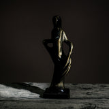 Golden Obsidian Angel Carving - helmsman - crystal