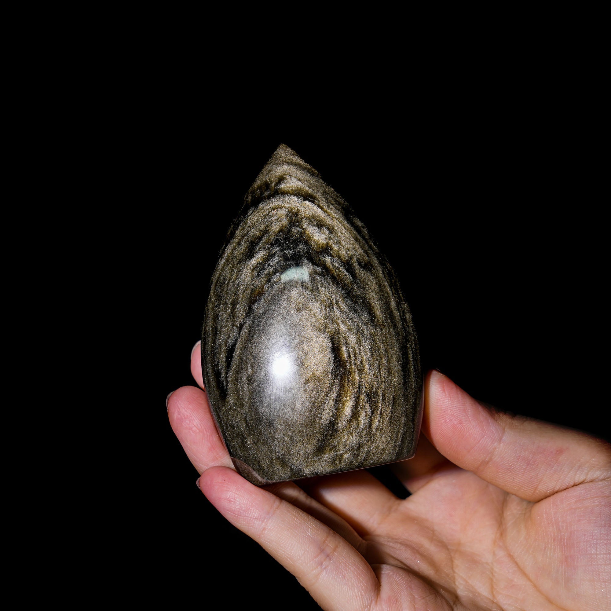 Golden Obsidian Flame Freeform - helmsman - crystal
