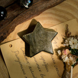 Golden Obsidian Pentagram - helmsman - crystal