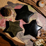 Golden Obsidian Pentagram - helmsman - crystal