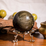 Golden Obsidian Sphere - helmsman - crystal