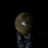 Golden Obsidian Sphere - helmsman - crystal