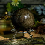 Golden Obsidian Sphere - helmsman - crystal