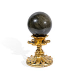 Golden Obsidian Sphere - helmsman - crystal