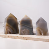 Gray Agate Tower - helmsman - crystal