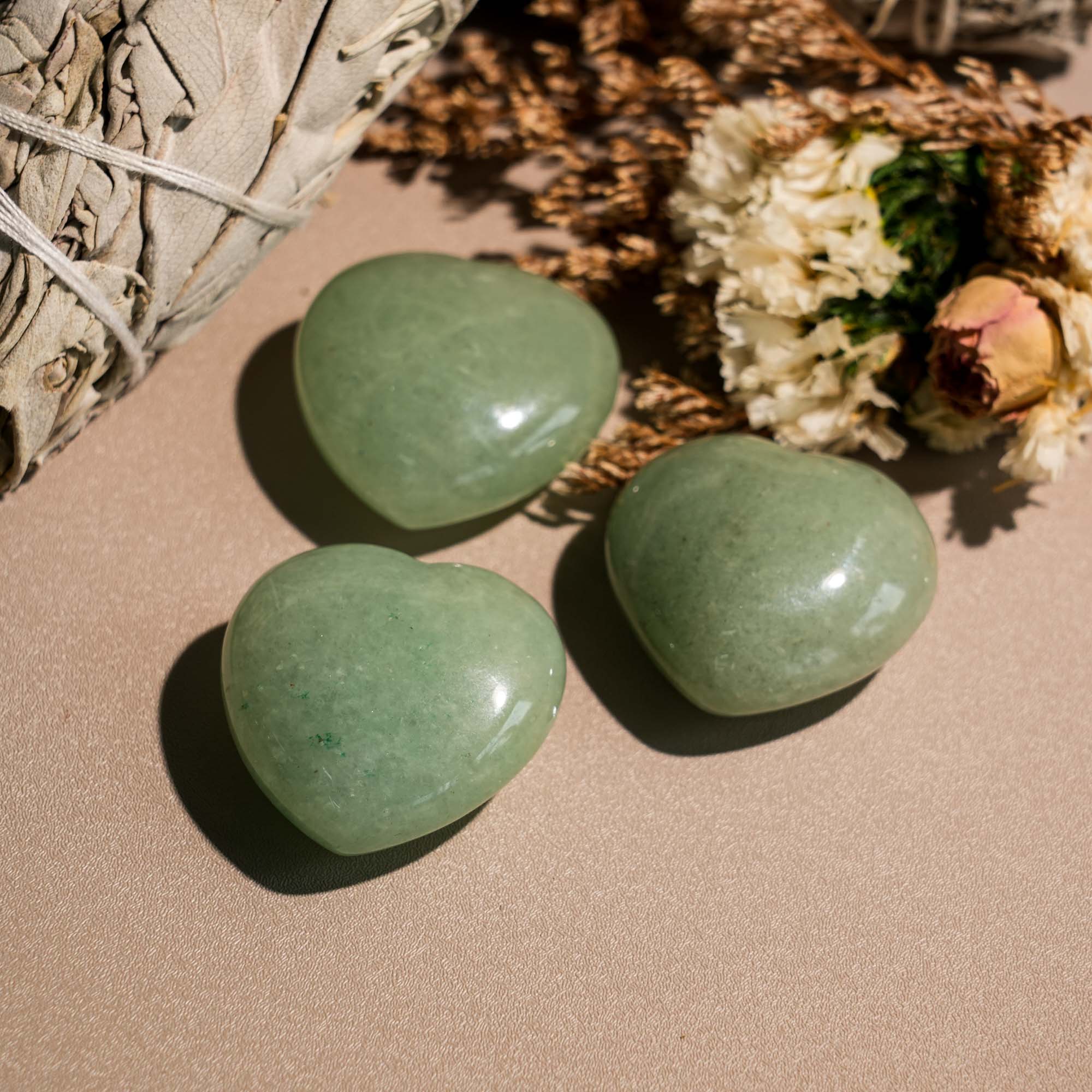 Green Aventurine Mini Heart Set - helmsman - crystal