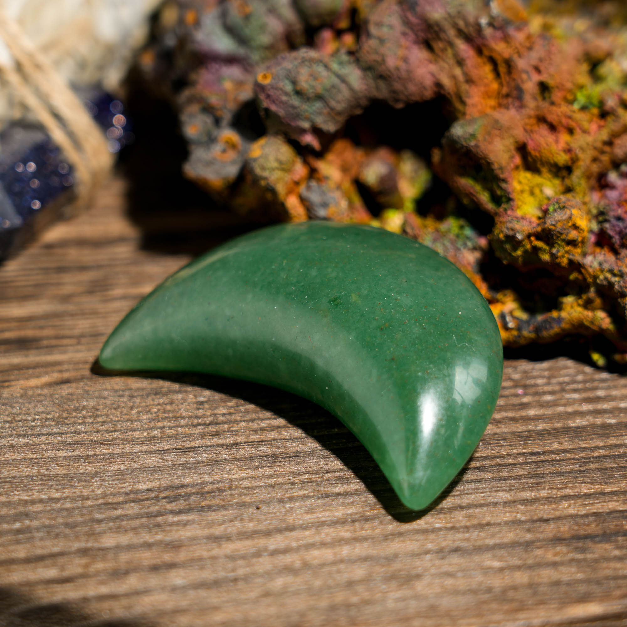 Green Aventurine Moon - helmsman - crystal