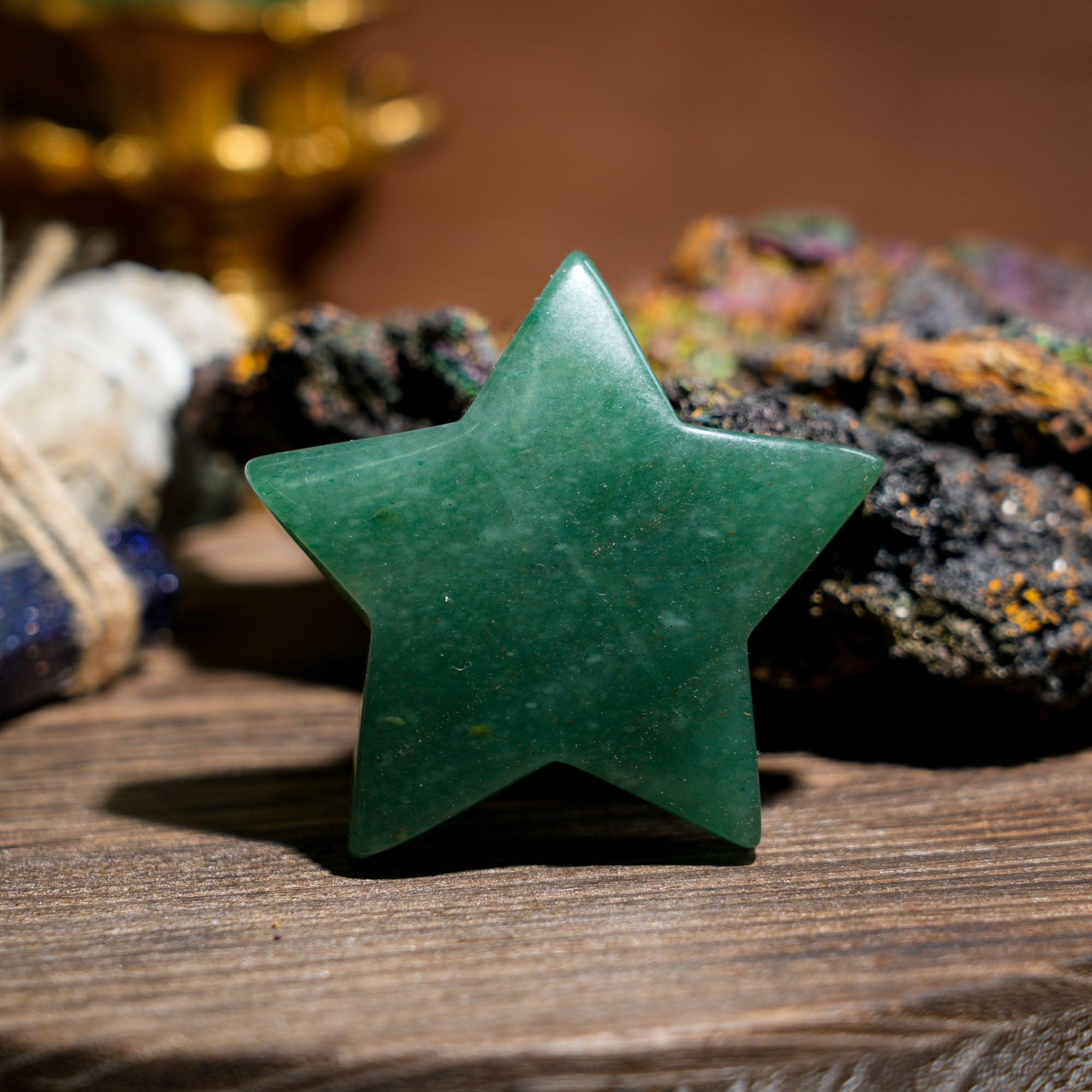 Green Aventurine Pentagram - helmsman - crystal