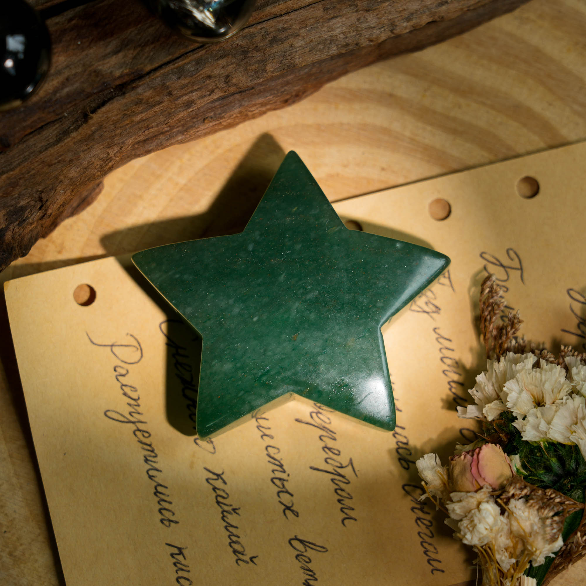 Green Aventurine Pentagram - helmsman - crystal