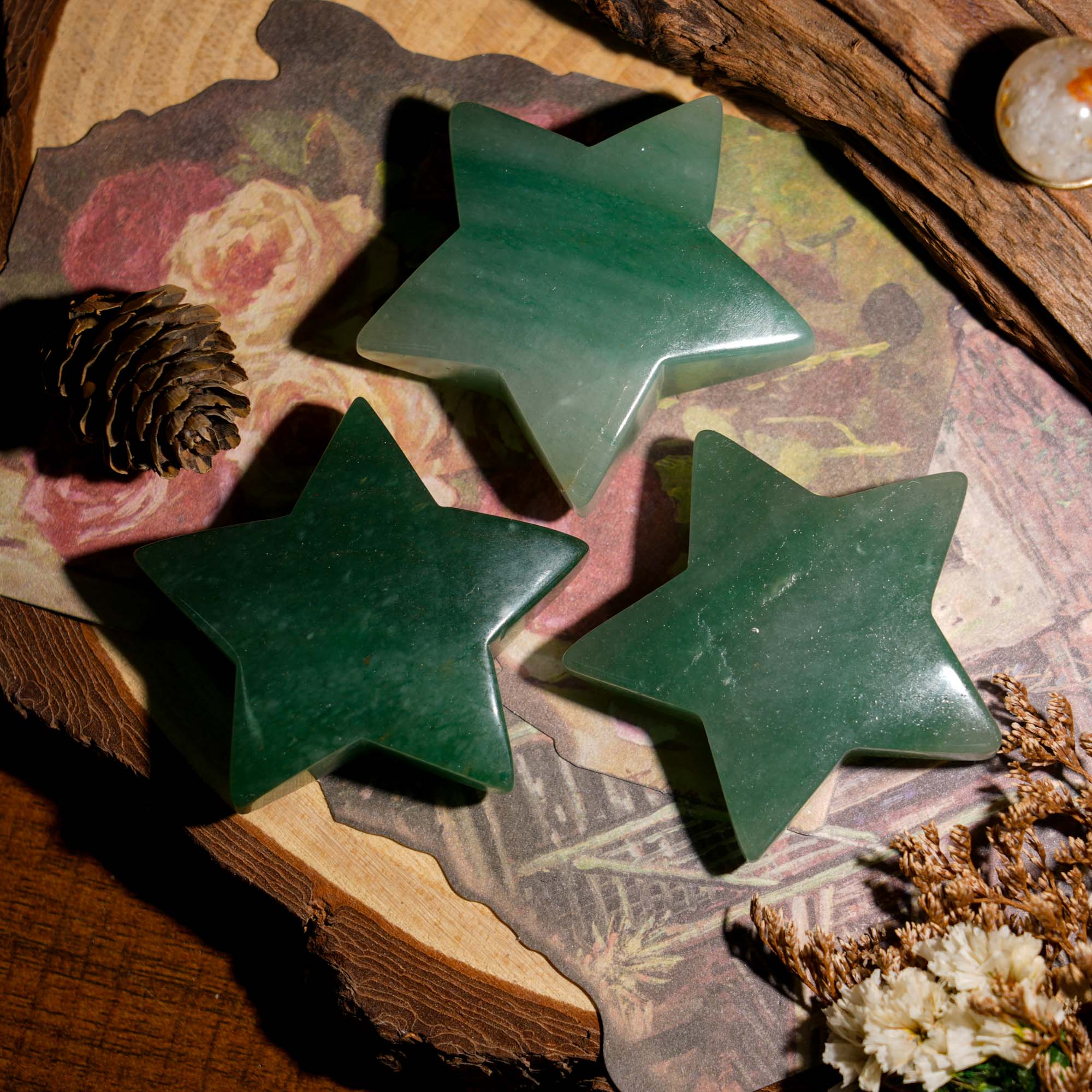 Green Aventurine Pentagram - helmsman - crystal