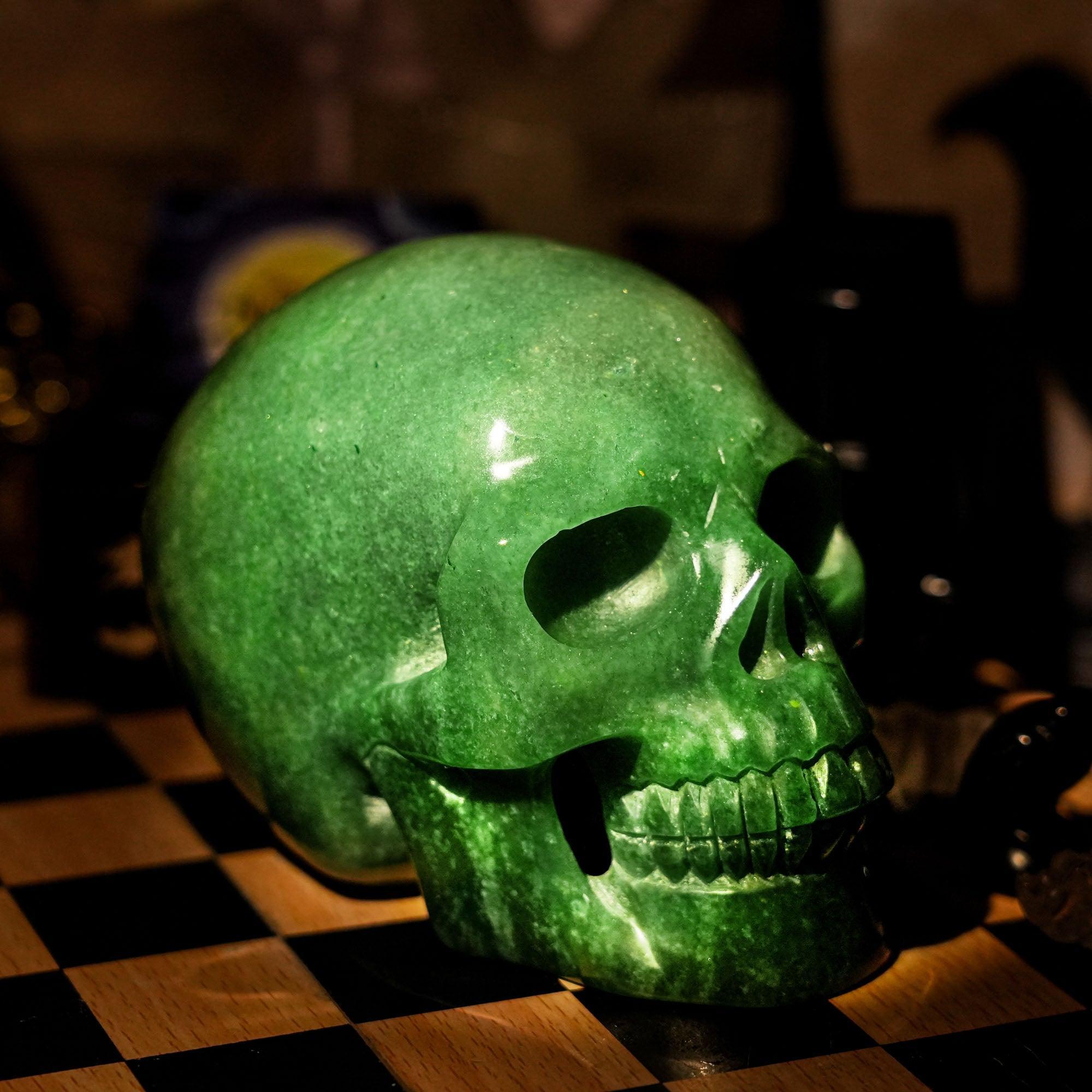 Green Aventurine Skull - helmsman - crystal