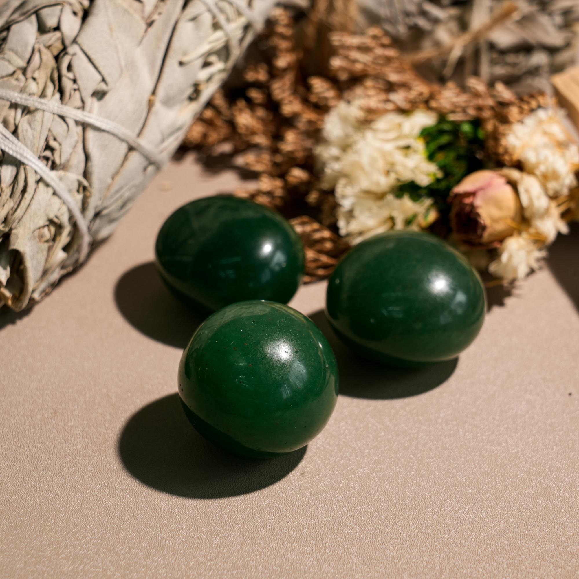 Green Aventurine Tumbled Stone Set - helmsman - crystal