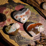 Green Flower Agate Heart - helmsman - crystal