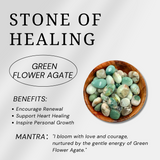 Green Flower Agate Heart-Helmsman Crystal