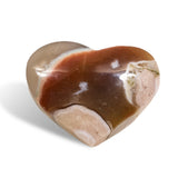 Green Flower Agate Heart - helmsman - crystal