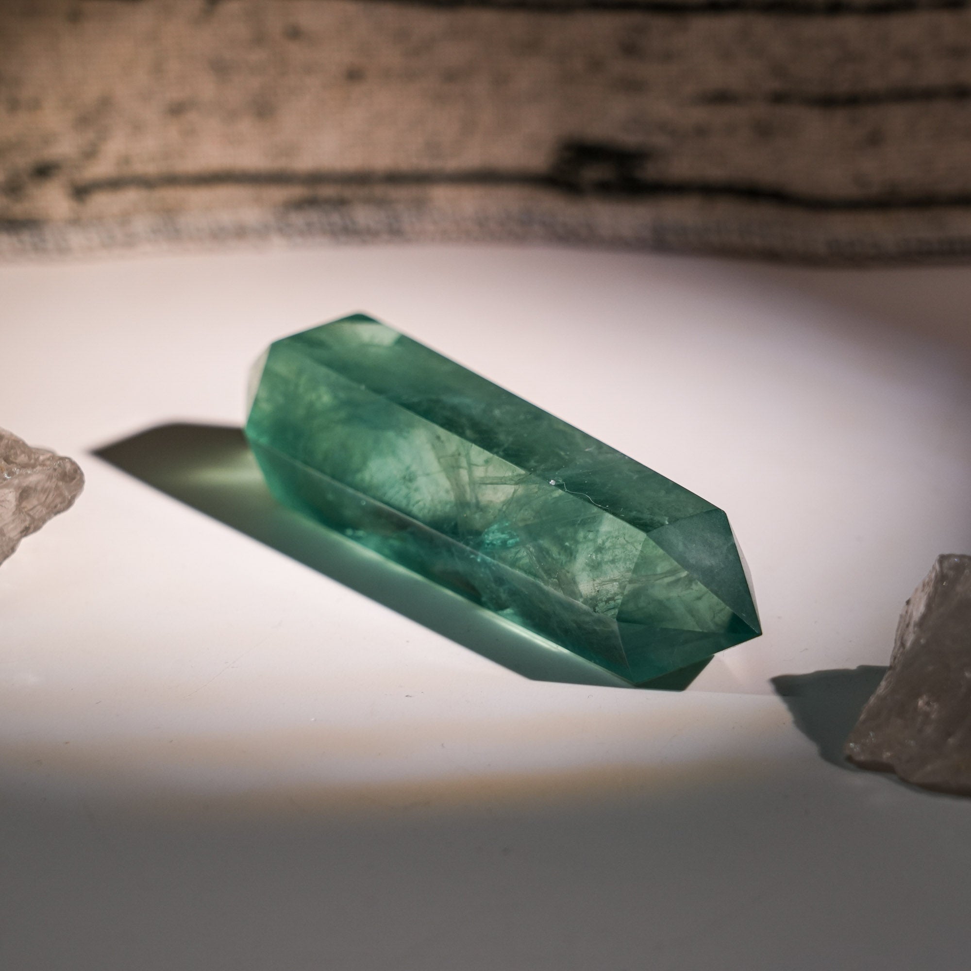Green Fluorite Double Terminated Point - helmsman - crystal
