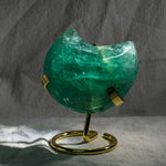 Green Fluorite Moon Ornament-Helmsman Crystal