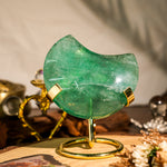 Green Fluorite Moon Ornament-Helmsman Crystal