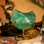 Green Fluorite Moon Ornament-Helmsman Crystal