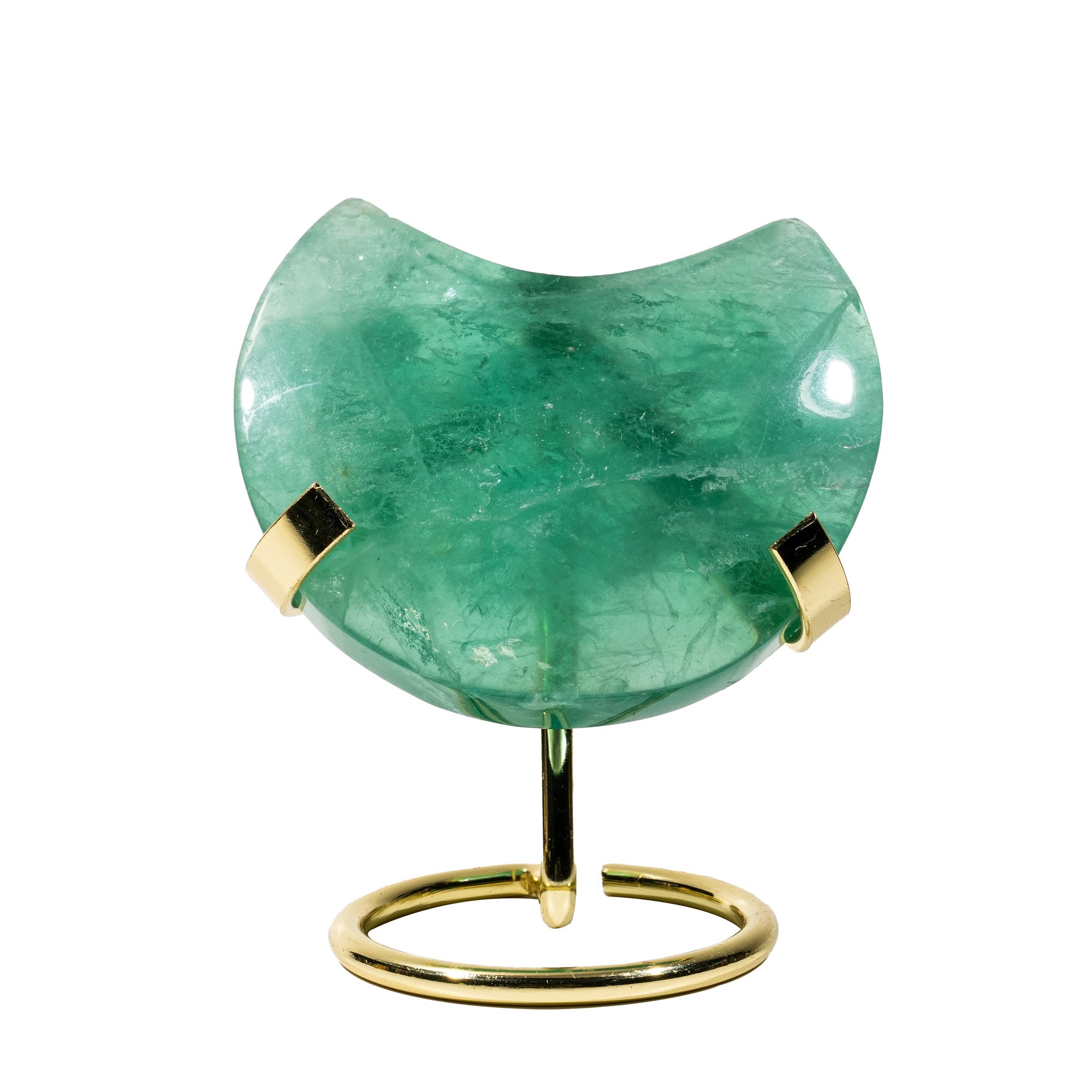 Green Fluorite Moon Ornament - helmsman - crystal