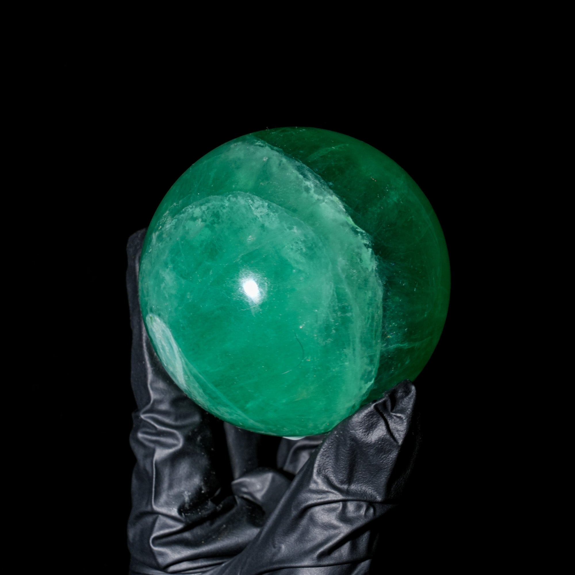 Green Fluorite Sphere - helmsman - crystal
