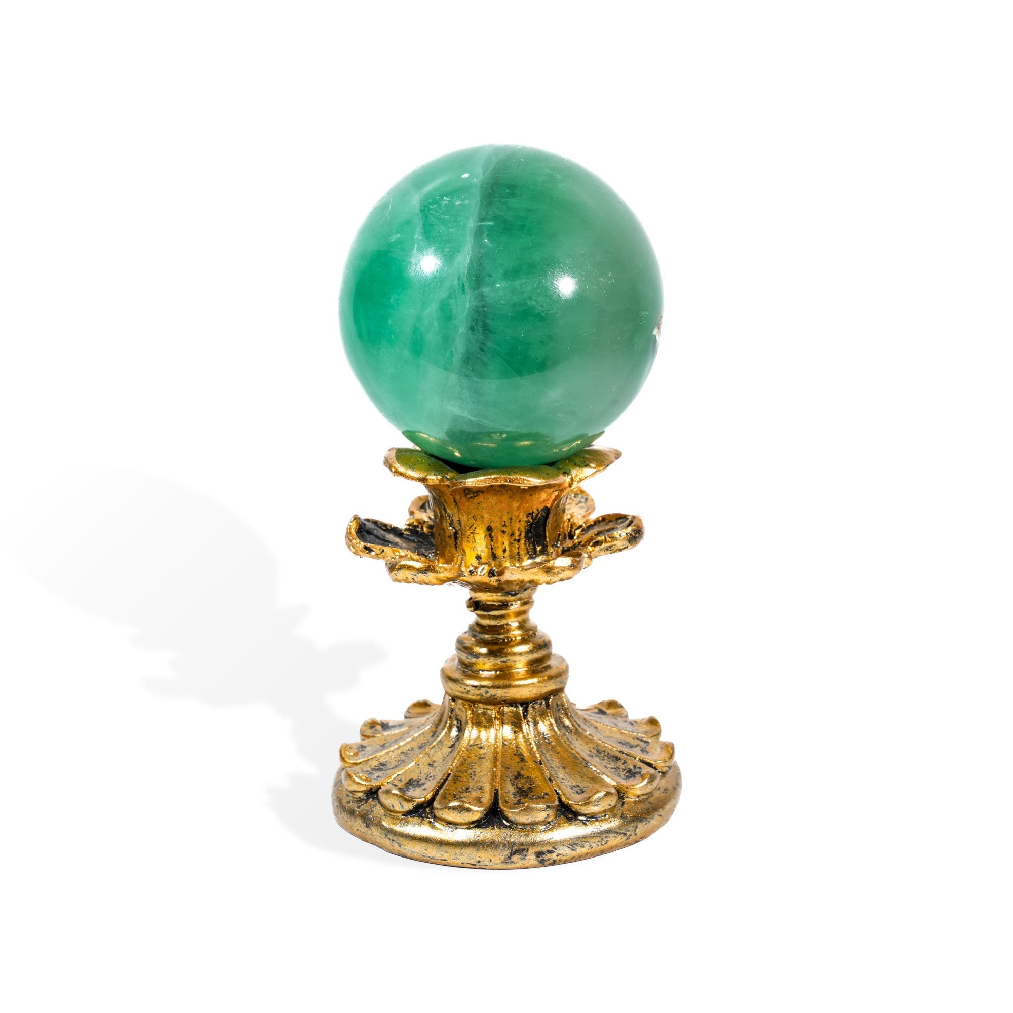Green Fluorite Sphere - helmsman - crystal