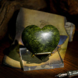 Green Jade Heart - helmsman - crystal