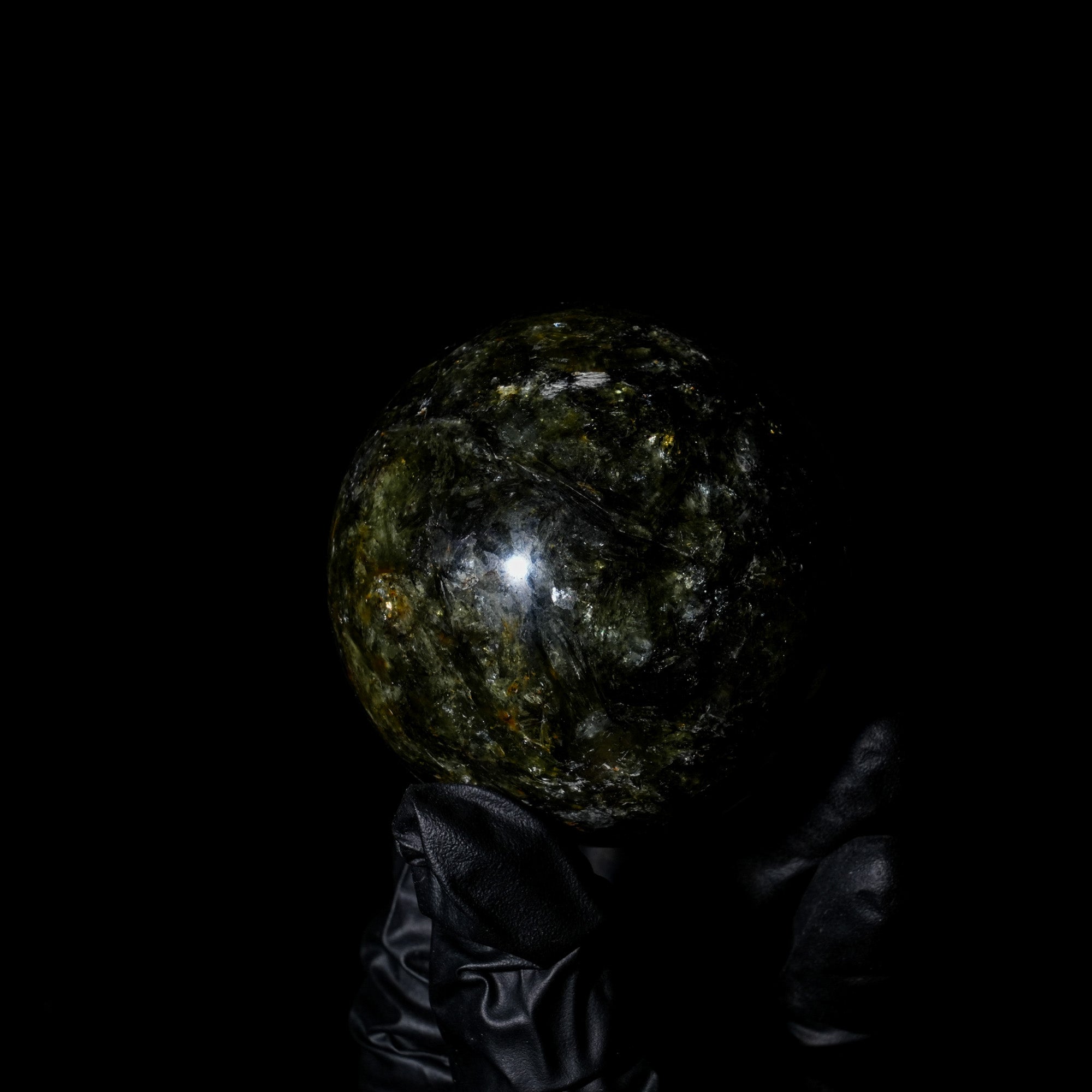 Green Mica Sphere - helmsman - crystal