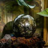 Green Mica Sphere - helmsman - crystal