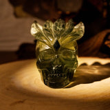 Green Phantom Quartz Skull - helmsman - crystal