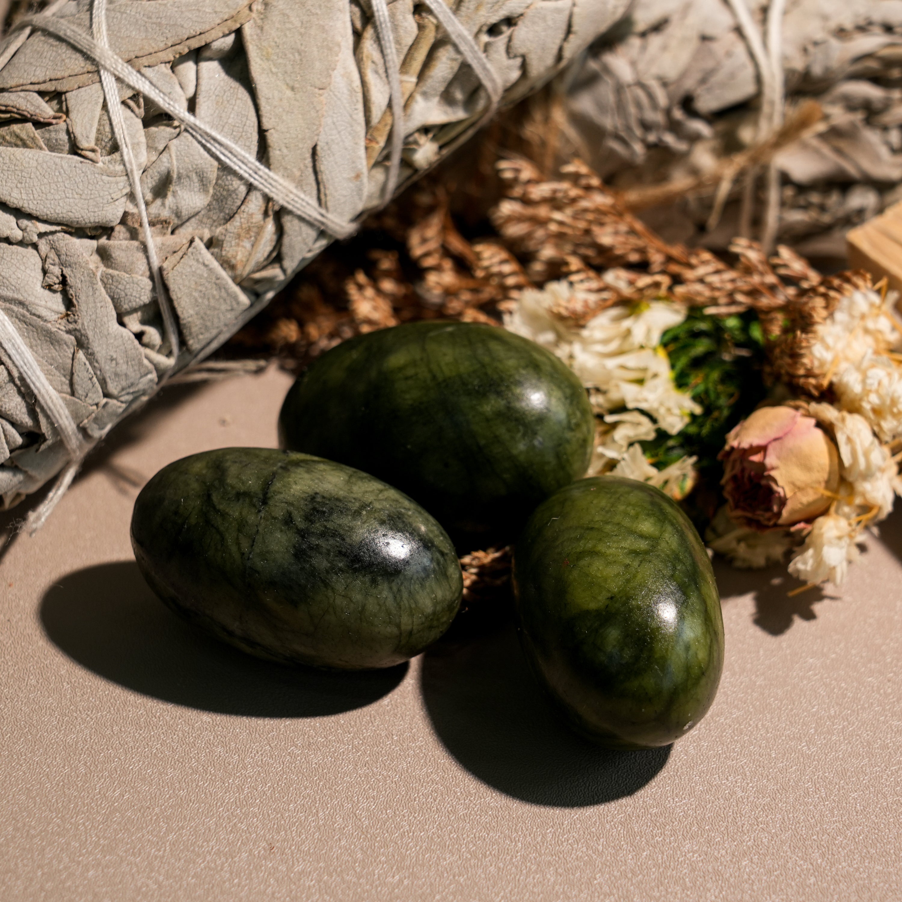 Green Jade Tumbled Stone Set-Helmsman Crystal