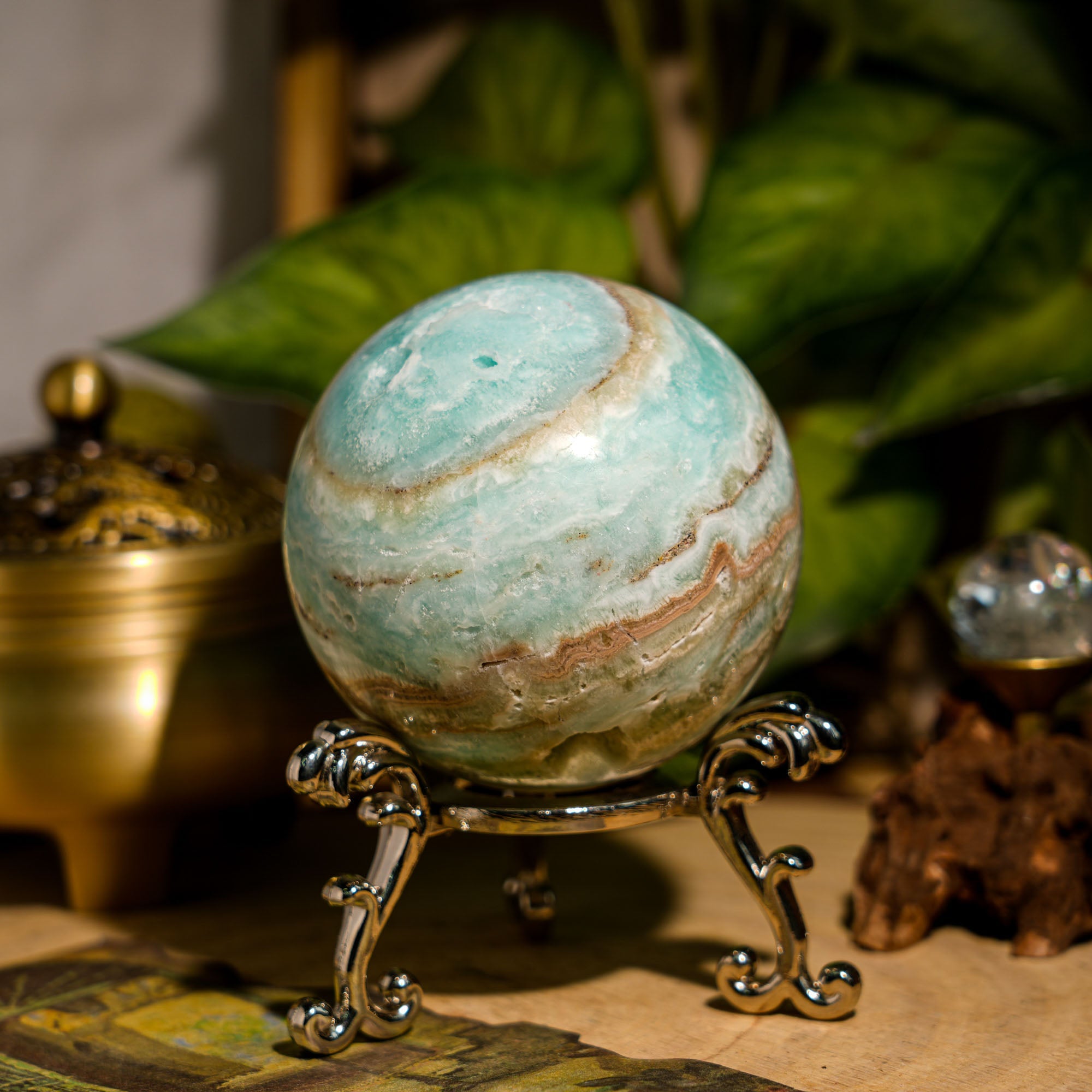 Hemimorphite Sphere - helmsman - crystal
