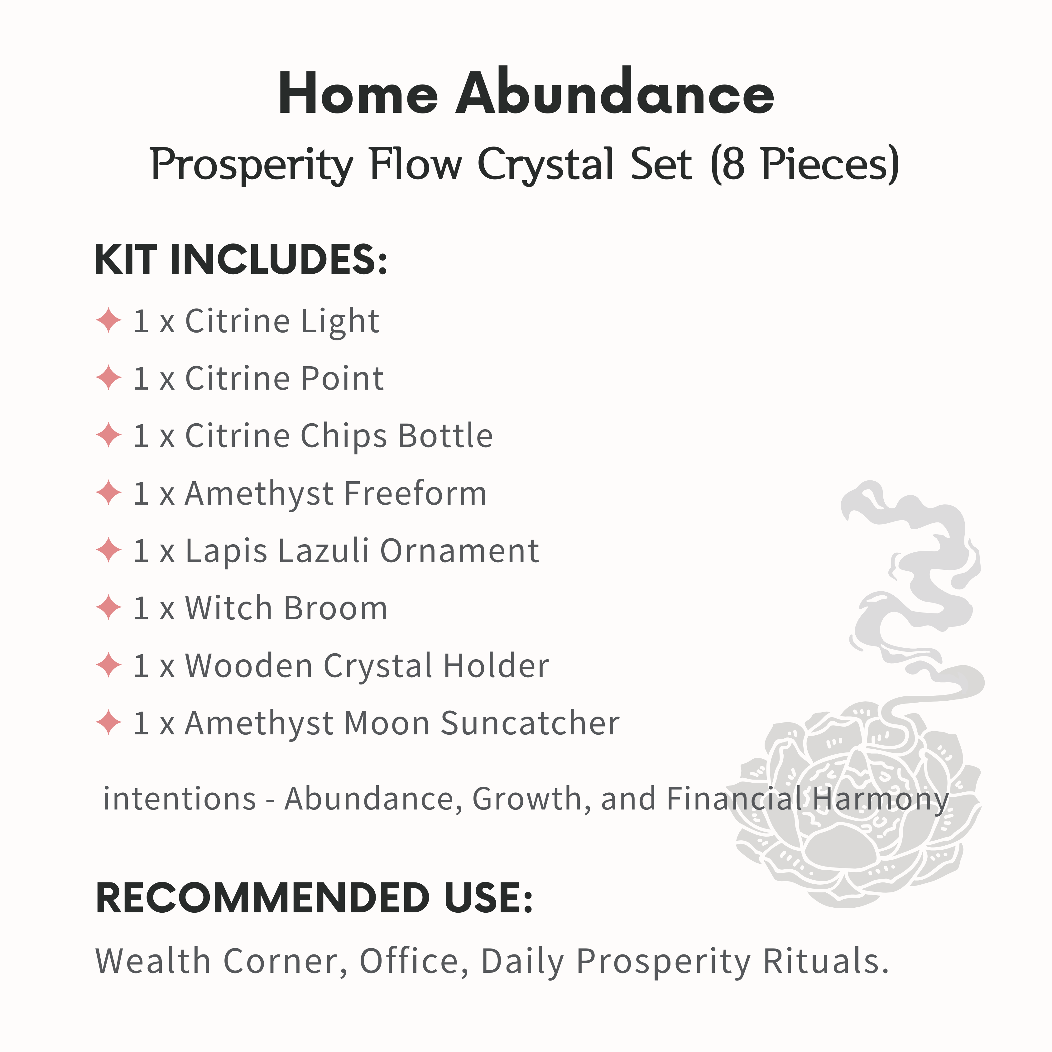 Home Abundance Crystal Ritual Set-Helmsman Crystal