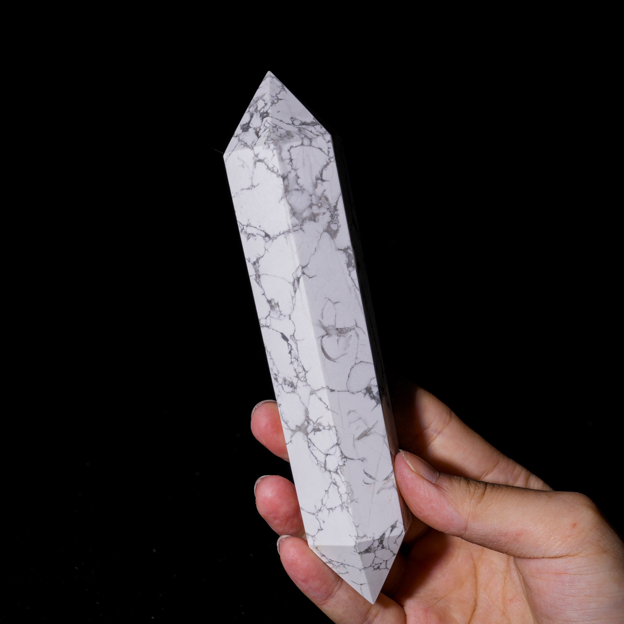 Howlite Double Terminated Point - helmsman - crystal