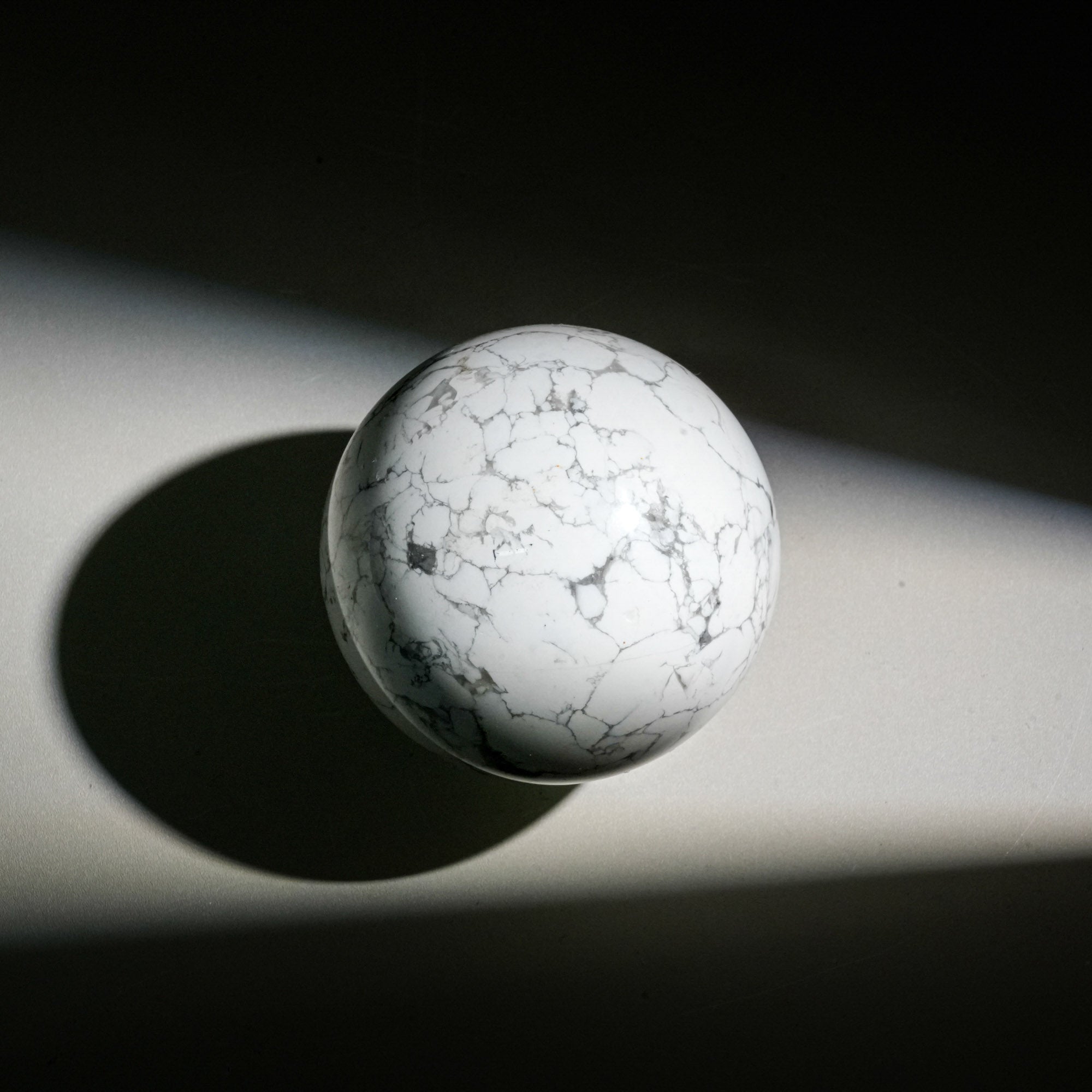 Howlite Sphere - helmsman - crystal