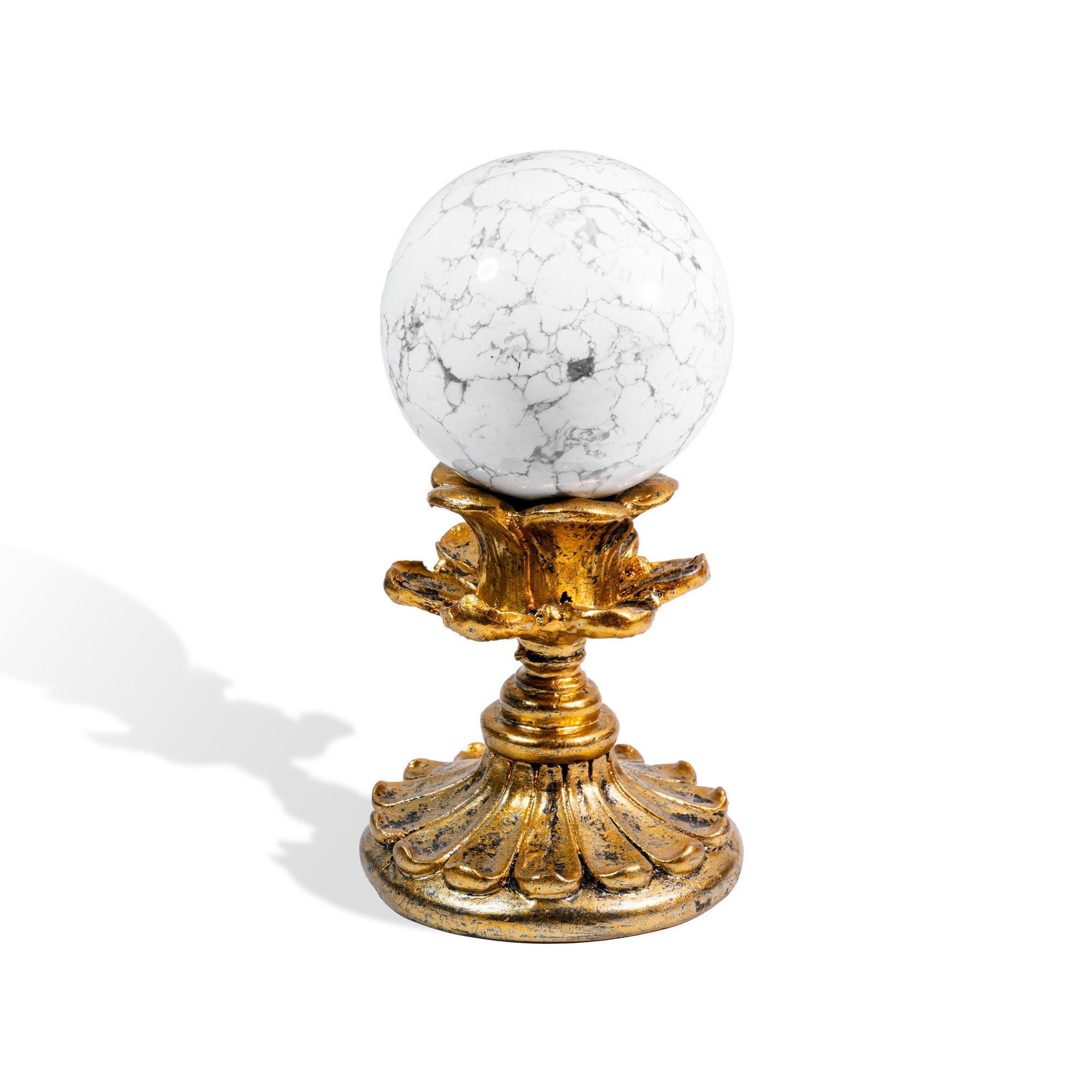 Howlite Sphere - helmsman - crystal