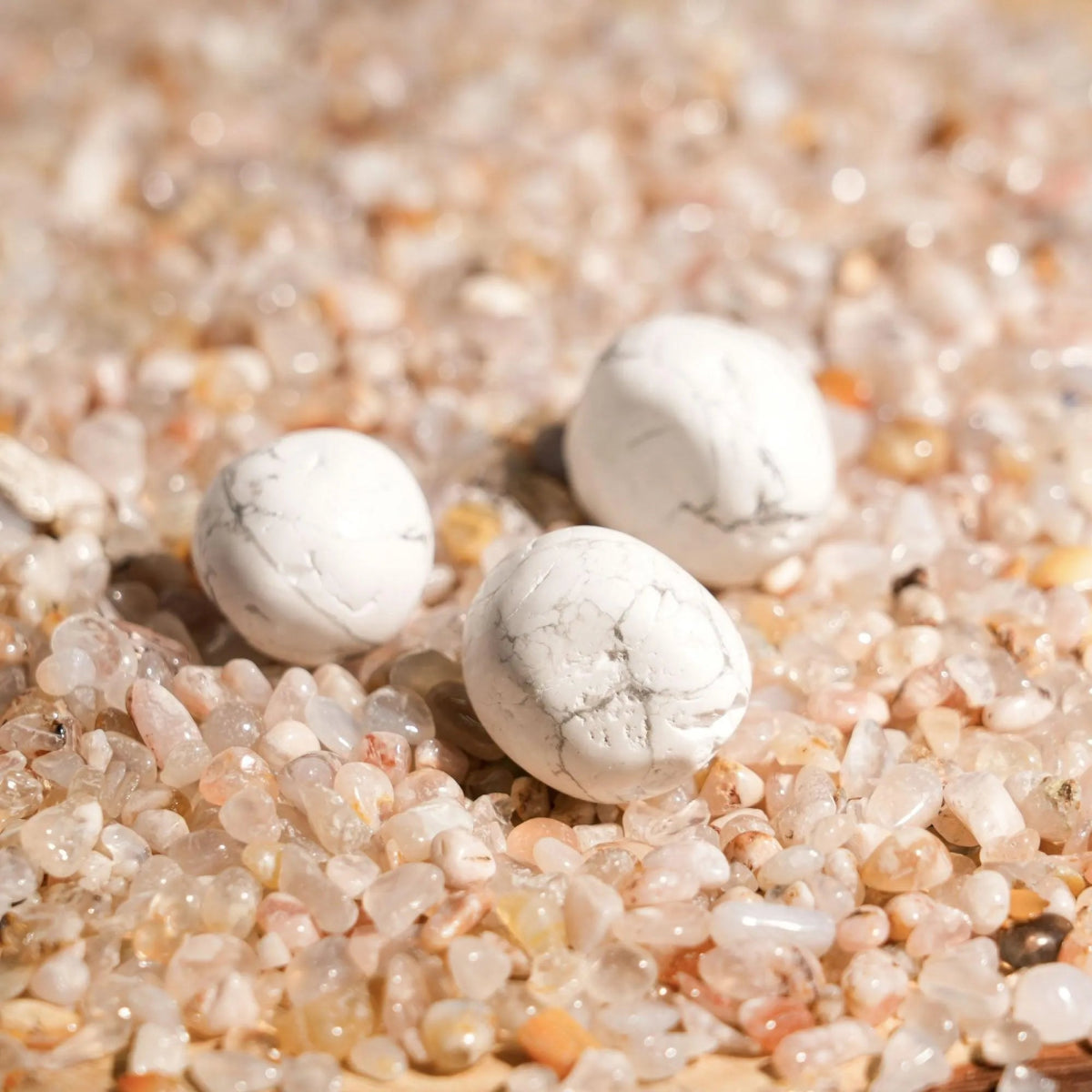 Howlite Tumbled Stone Set - helmsman - crystal