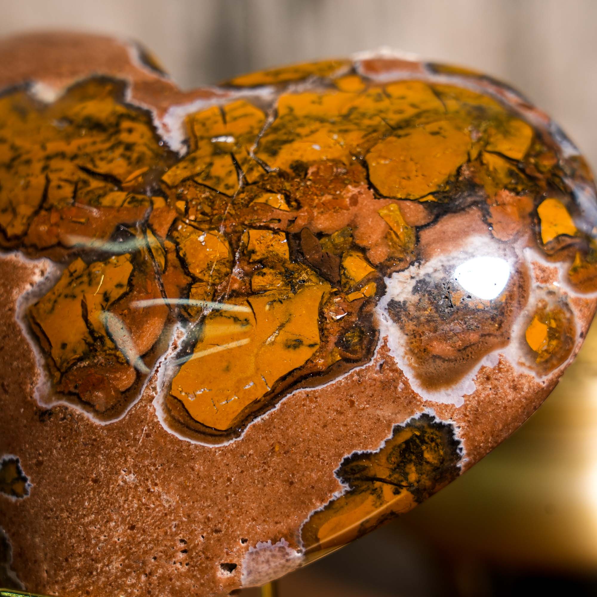 Indonesian Agate Heart Ornament - helmsman - crystal