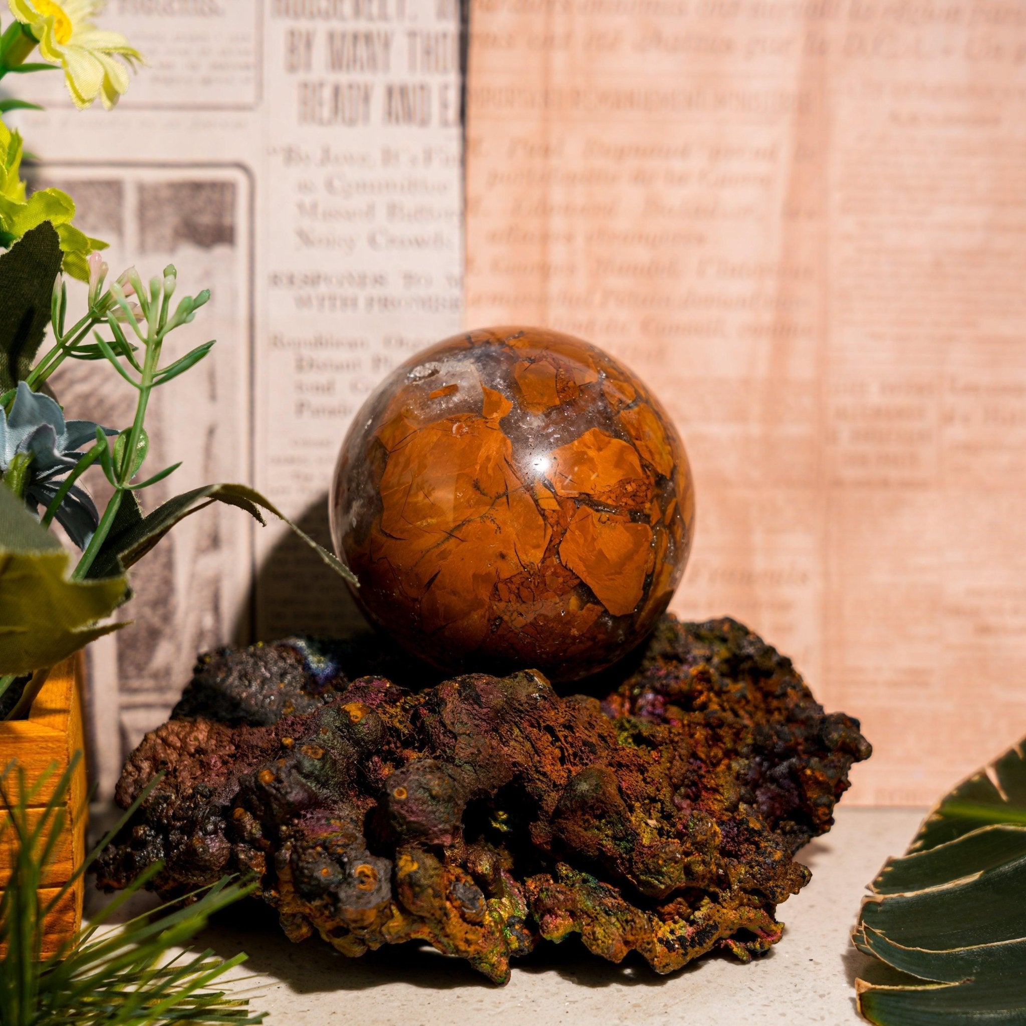 Indonesian Agate Sphere - helmsman - crystal