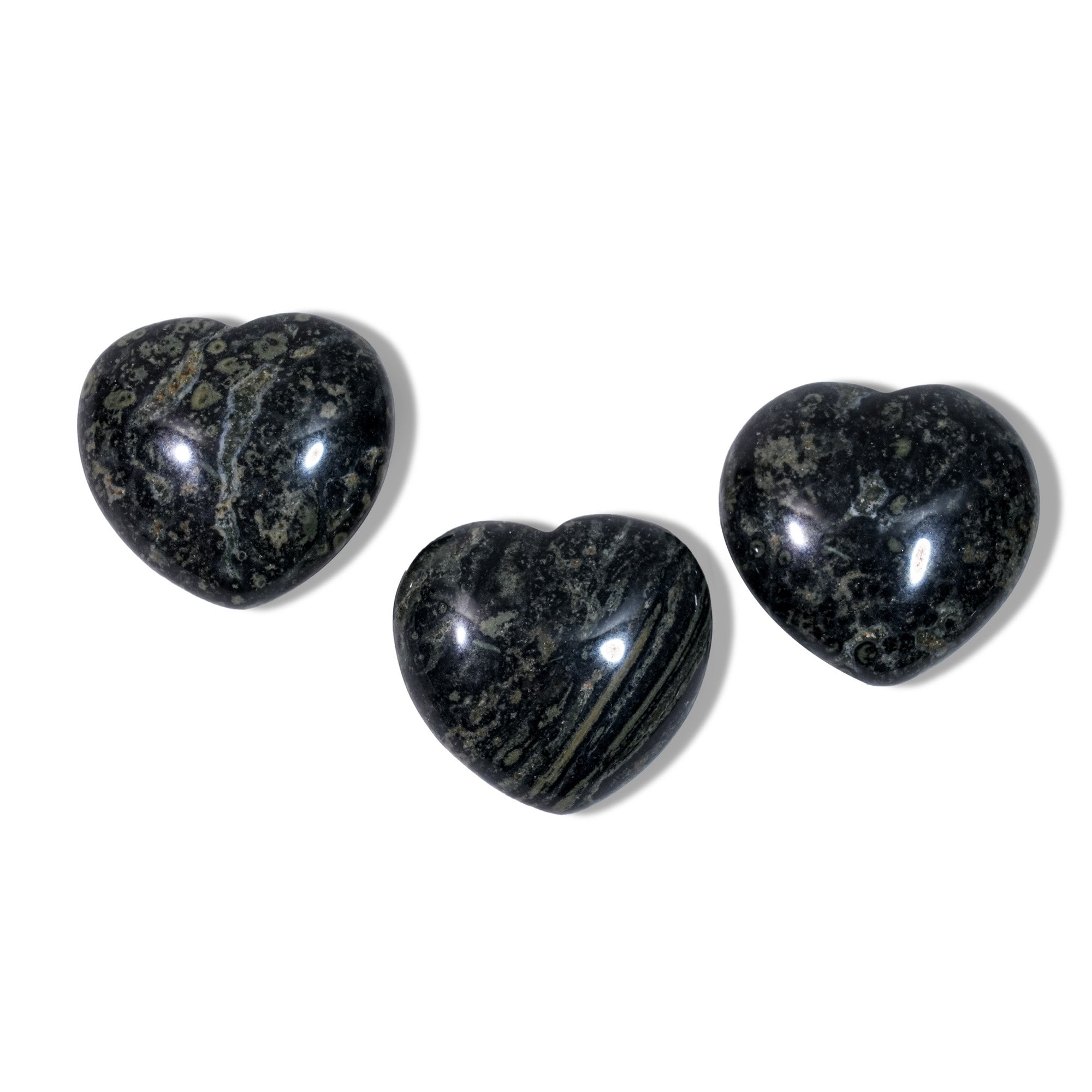 Kambaba Jasper Mini Heart Set - helmsman - crystal