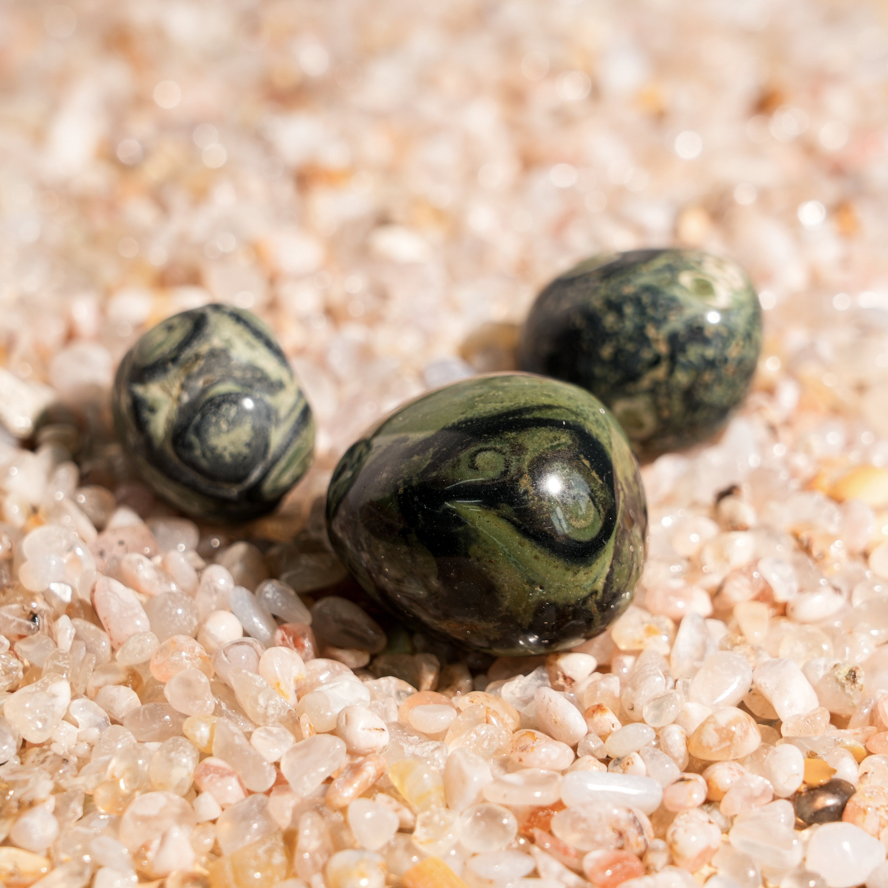 Kambaba Jasper Tumbled Stone Set-Helmsman Crystal